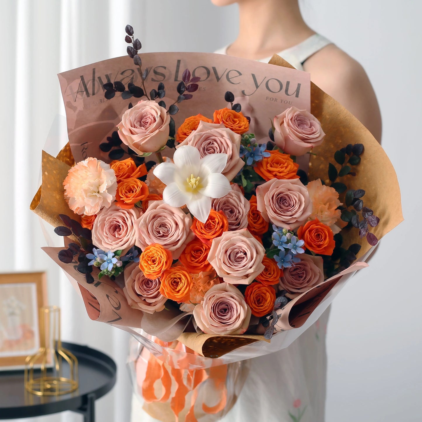 卡布奇諾混搭鮮花束|浪漫午後 11/19/33枝