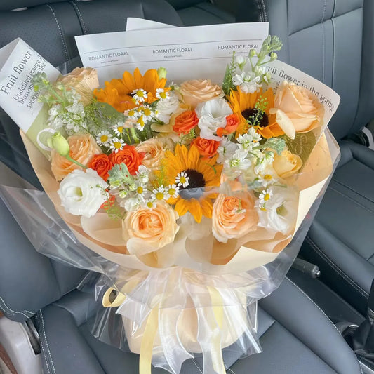 向日葵玫瑰鮮花束|Sunflower  Fresh Bouquet 03