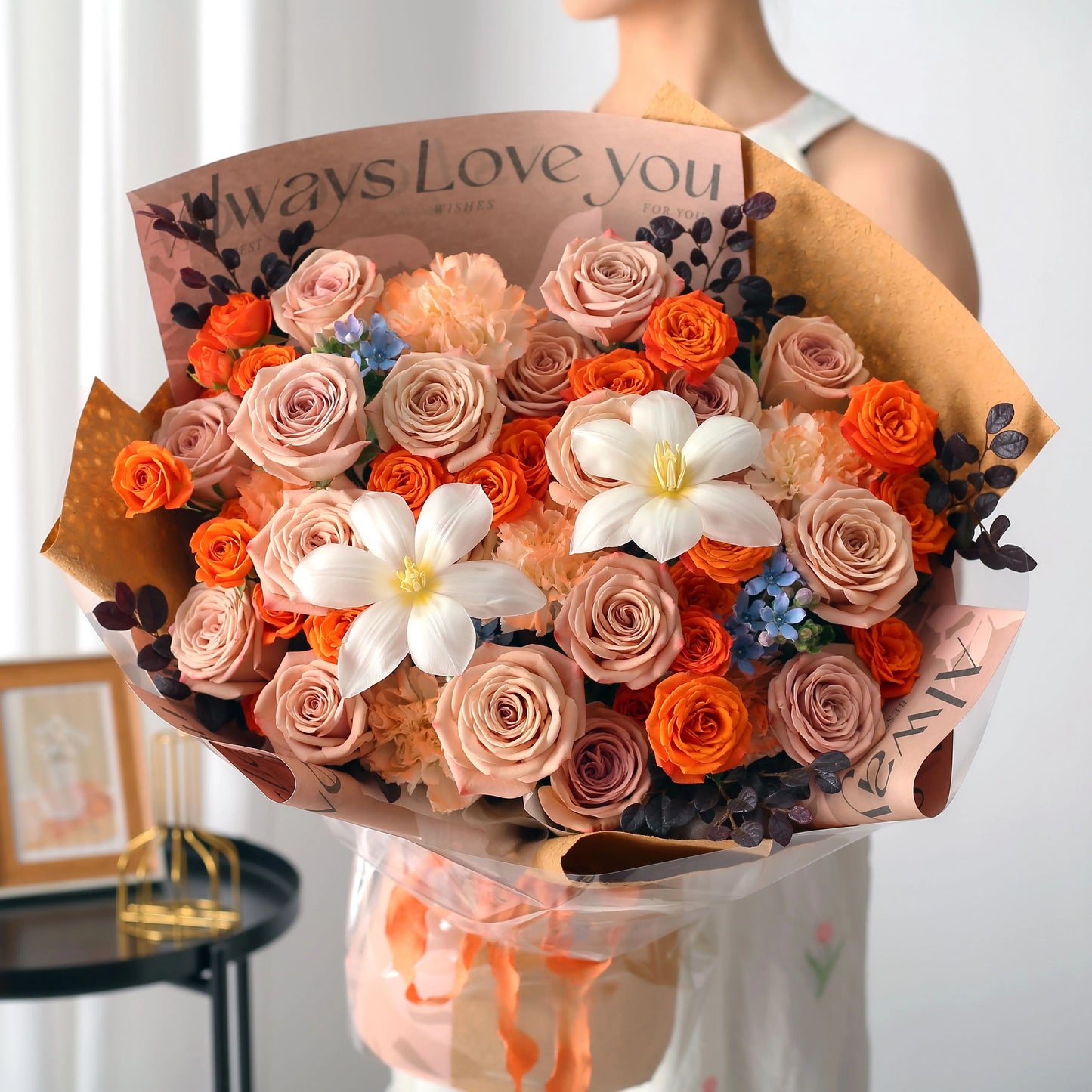 卡布奇諾混搭鮮花束|浪漫午後 11/19/33枝