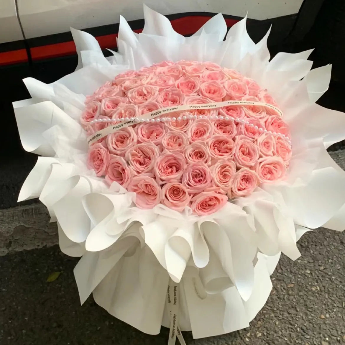 粉荔枝玫瑰鮮花束|Pink Lich Rose  Fresh Bouquet  33/52/99 stems