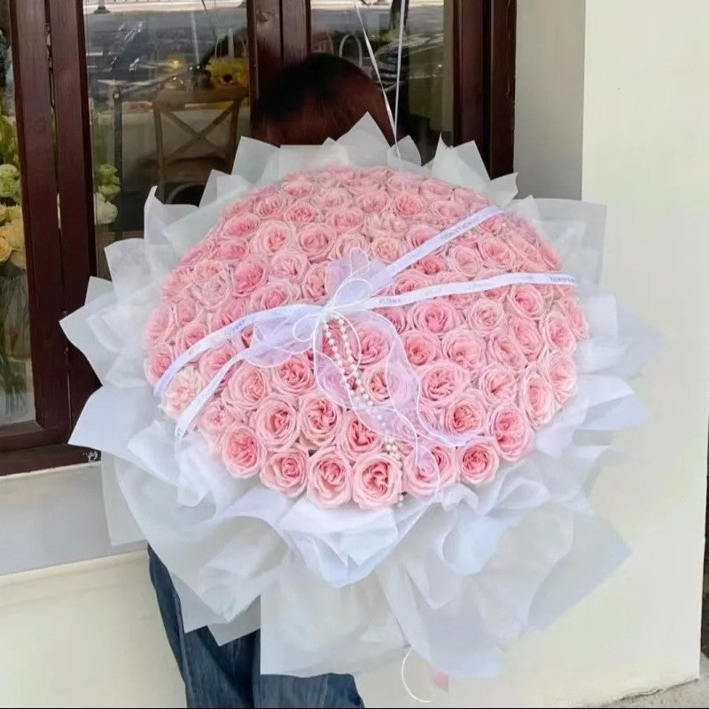 粉荔枝玫瑰鮮花束|Pink Lich Rose  Fresh Bouquet  33/52/99 stems