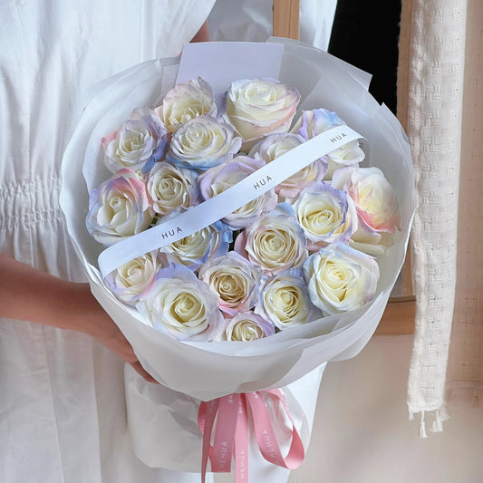 人魚姬|噴色玫瑰鮮花束 19 stems