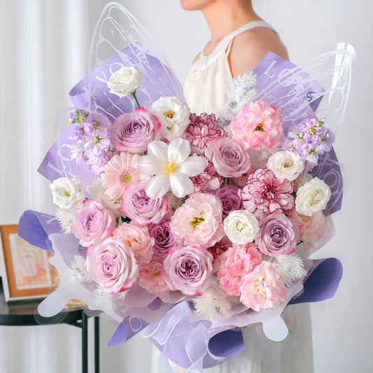 蝶嶼情書|紫霞仙子氣場玫瑰混搭鮮花束
