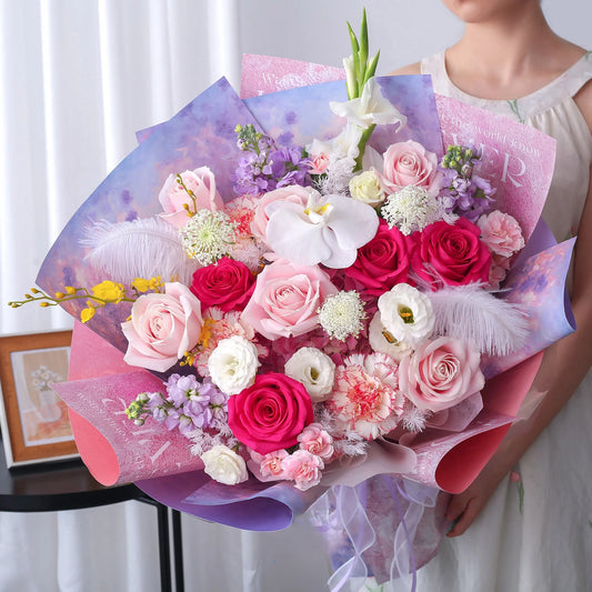 花漾年華|弗洛伊德紅玫瑰混搭鮮花束