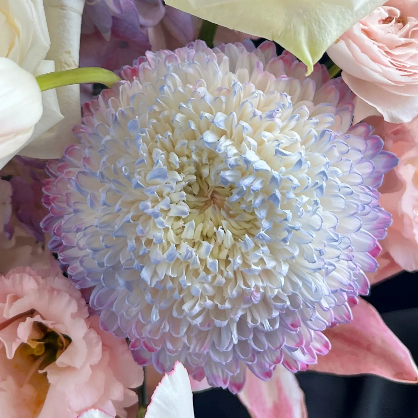 【朦朧花園】白玫瑰繡球高級混搭鮮花桶