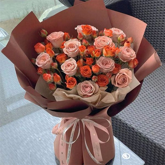 卡布奇諾玫瑰鮮花束|Cappuccino Rose Fresh Bouquet 11 stems