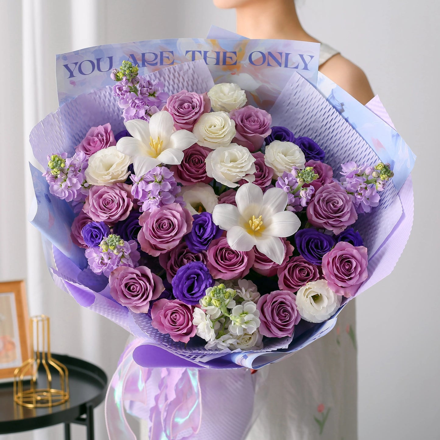 紫玫瑰混搭花束/紫精靈|Purple Rose Mix Fresh Flower Bouquet 11/19/33 Stems