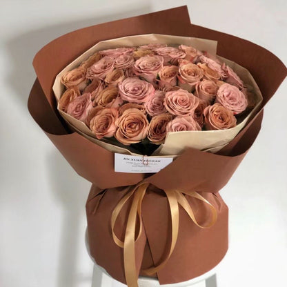 卡布奇諾玫瑰鮮花束|Cappuccino Rose Fresh Bouquet 33/52/99 stems