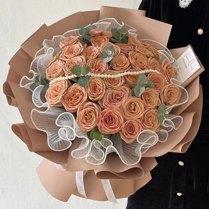 卡布奇諾玫瑰鮮花束/浮生若梦|Cappuccino Rose Fresh Bouquet 33/52/99 stems