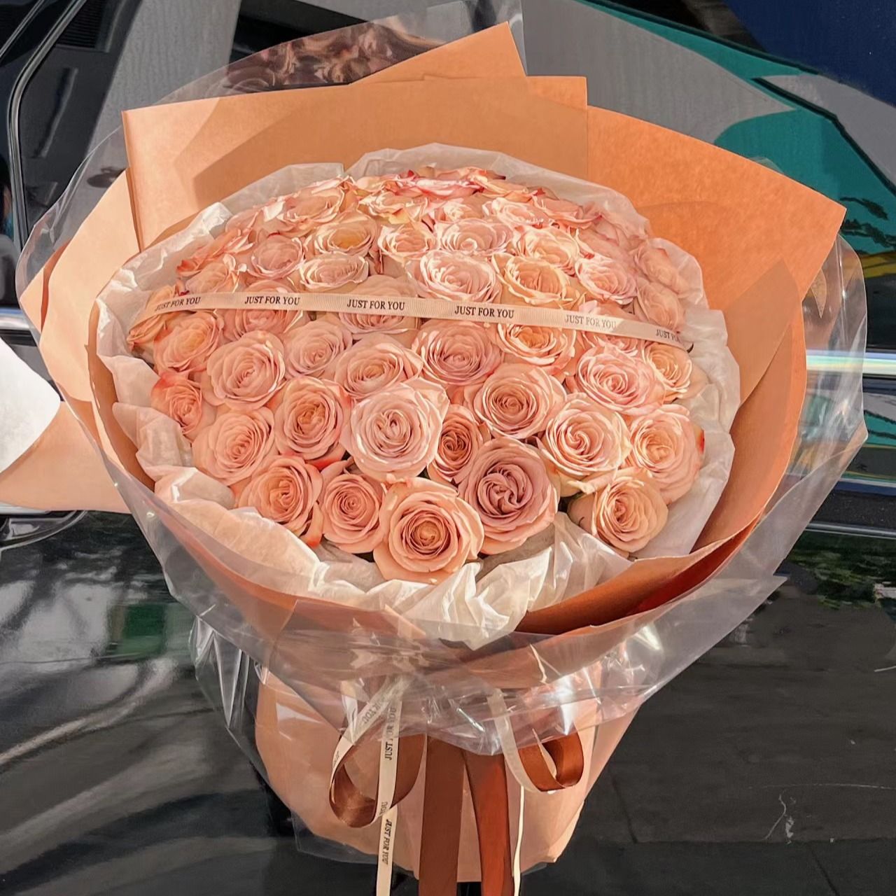 卡布奇諾玫瑰鮮花束/浮生若梦|Cappuccino Rose Fresh Bouquet 33/52/99 stems