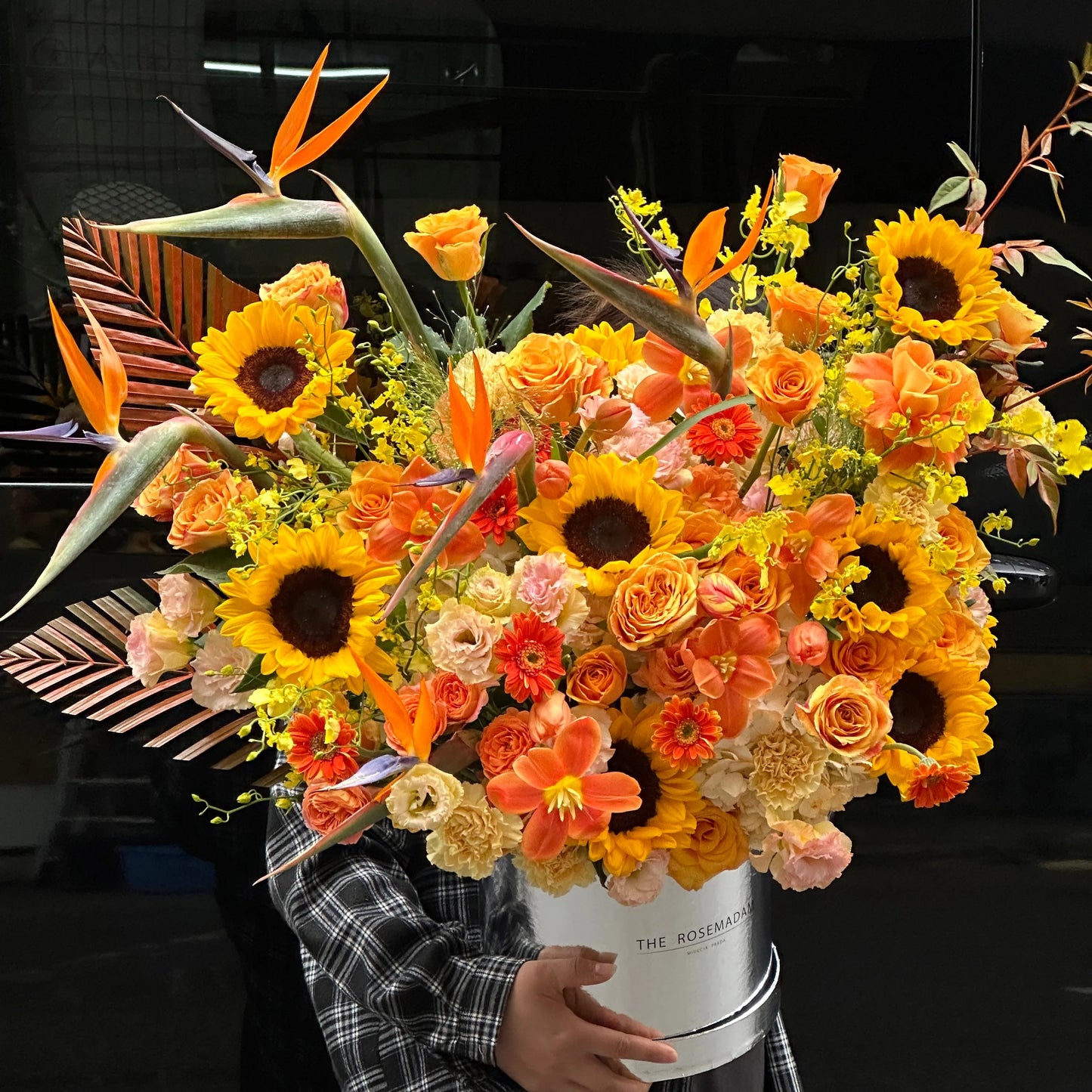 【花海】向日葵橙色系混搭鮮花桶