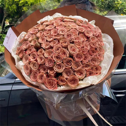 卡布奇諾玫瑰鮮花束|Cappuccino Rose Fresh Bouquet 33/52/99 stems