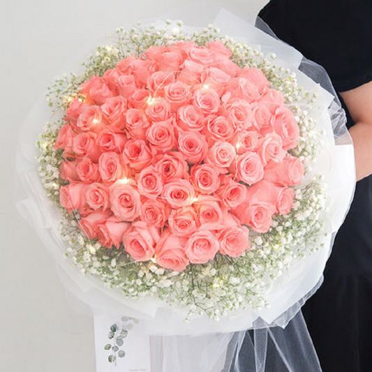 99枝粉玫瑰花束|99 Pink Rose bouquet