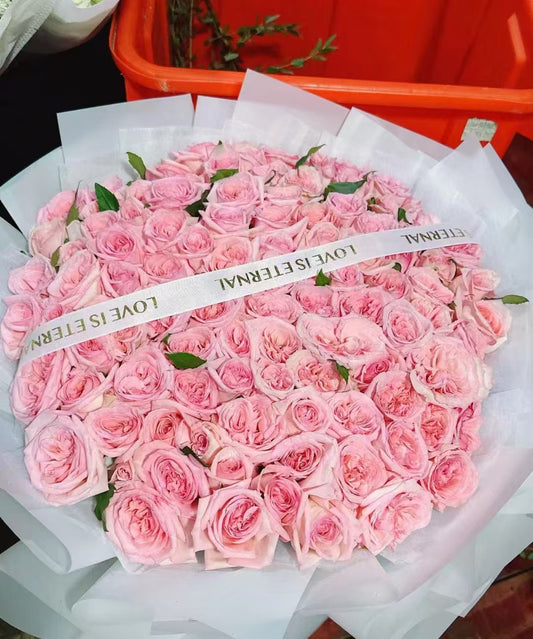 99枝粉荔枝玫瑰花束|99 Pink Lich Rose bouquet