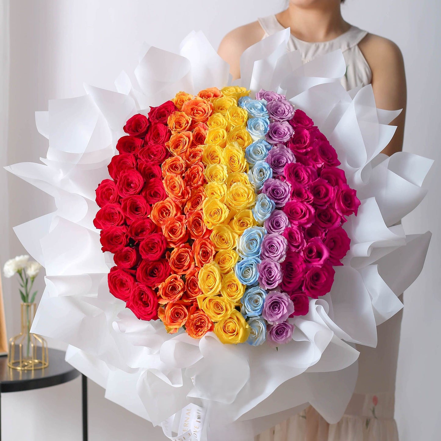 六彩繽紛玫瑰花束|Colorful Rose Bouquet 99 Stems