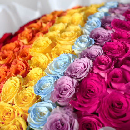 六彩繽紛玫瑰花束|Colorful Rose Bouquet 99 Stems