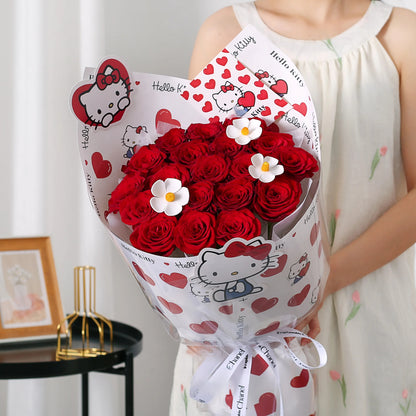 Hello Kitty|19枝紅玫瑰鮮花束